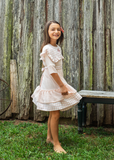 Fit and Flare Layered Dress - PINK GINGHAM - runs a little small size up