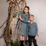 Cable Knit Pom Pom Boy Top - ROBIN BLUE