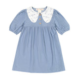 DENIM Lace Collar Dress - LIGHT DENIM