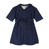 DENIM Tie Dress - DARK DENIM
