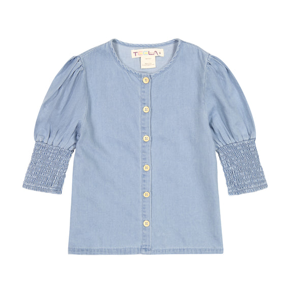 DENIM Smock Top - LIGHT DENIM - BACKORDER SHIPPING END MAY