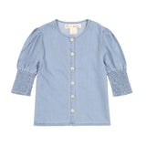 DENIM Smock Top - LIGHT DENIM - BACKORDER SHIPPING END MAY