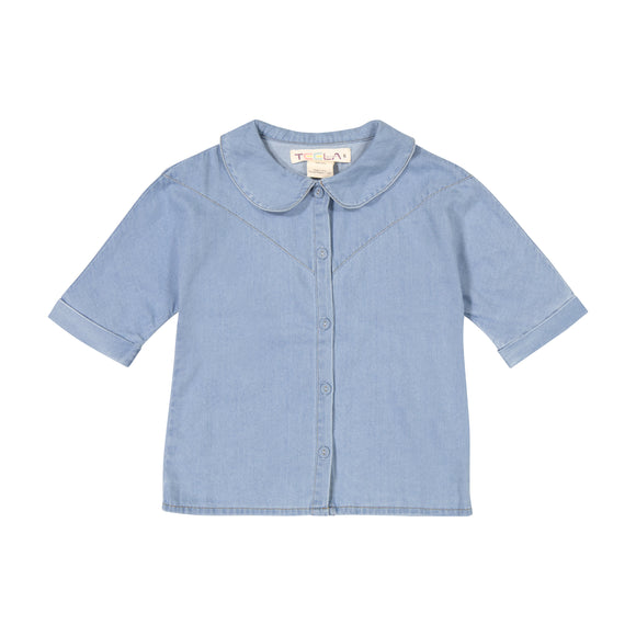DENIM Peter Pan Girl's Top - LIGHT DENIM