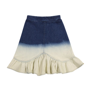 DENIM Scallop Ruffle Skirt - OMBRE
