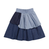 DENIM Color Block Skrit - DENIM/MULTI