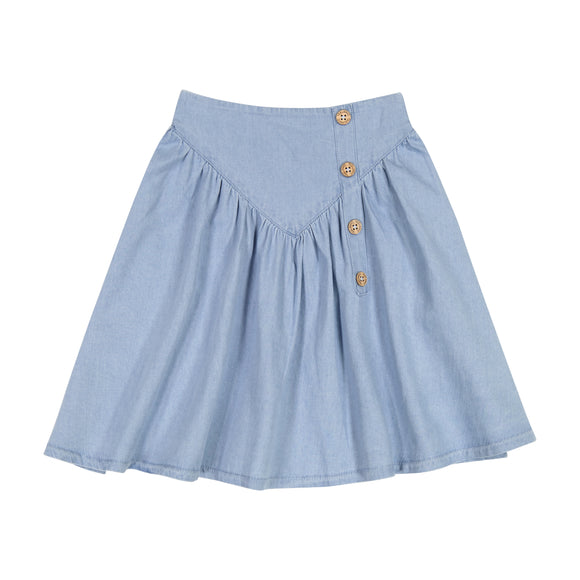 DENIM Triangle Seam Skirt - LIGHT DENIM