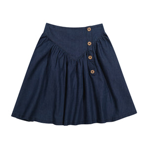 DENIM Triangle Seam Skirt - DARK DENIM