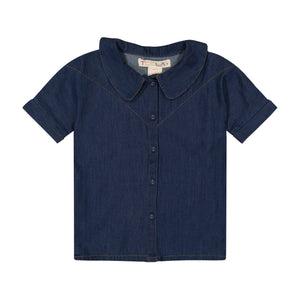 DENIM Peter Pan Boy's Top - DARK DENIM