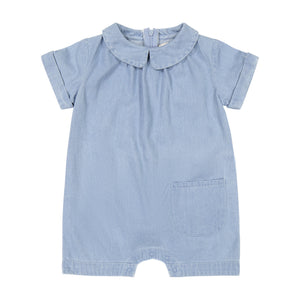 DENIM Baby Boy Peter Pan Romper - LIGHT DENIM
