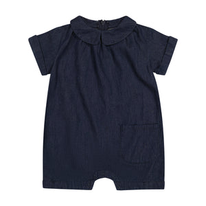 DENIM Baby Boy Peter Pan Romper - DARK DENIM