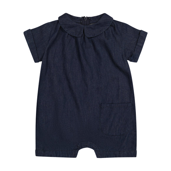 DENIM Baby Boy Peter Pan Romper - DARK DENIM
