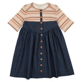 Striped Denim Dress - DARK DENIM/NEUTRAL STRIPE