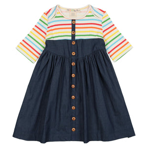 Striped Denim Dress - BOLD STRIPE