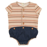 Striped Baby Romper - DARK DENIM/NEUTRAL STRIPE