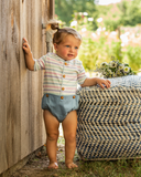 Striped Baby Romper - PASTEL STRIPE