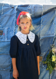 DENIM Lace Collar Dress - DARK DENIM