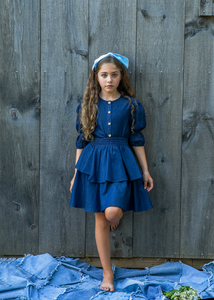 DENIM Smock Top - DARK DENIM - BACKORDER SHIPPING END MAY