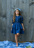 DENIM Smock Top - DARK DENIM - BACKORDER SHIPPING END MAY