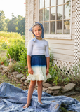 DENIM Scallop Ruffle Skirt - OMBRE