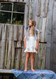 DENIM Scallop Ruffle Skirt - WHITE DENIM