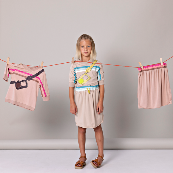 Girl's Utility Crossbody Tshirt - NATURAL