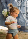 Striped Baby Romper - PASTEL STRIPE