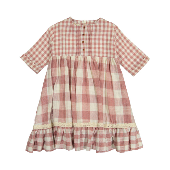 RIA Priarie Ruffle Square Print Dress