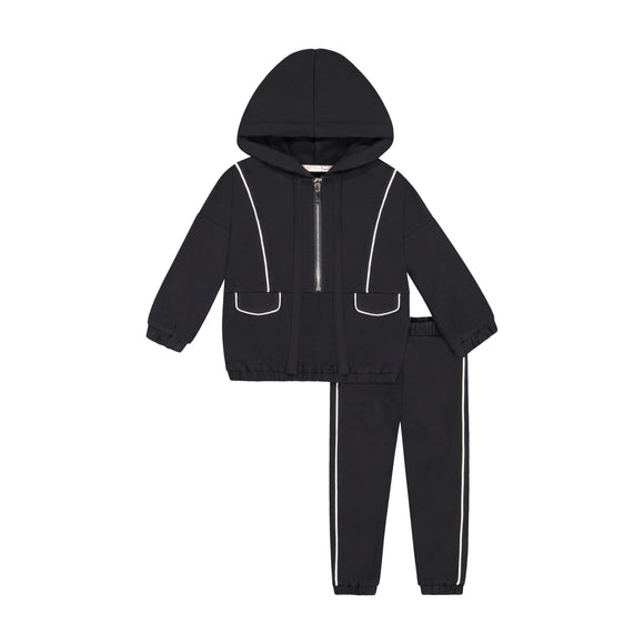 Hooded Sport Baby Set - Black - FINAL SALE