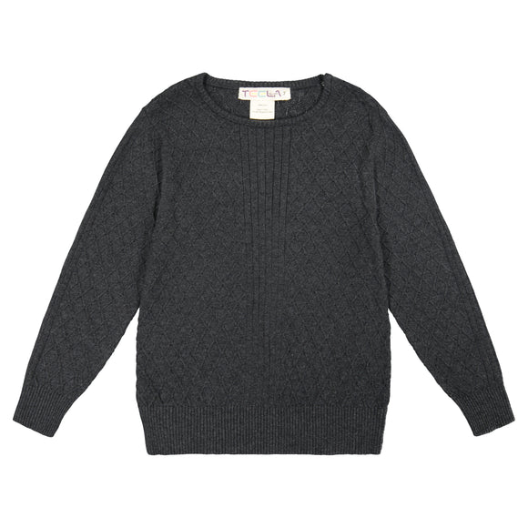 Cable Knit Boy's Top - Charocal - FINAL SALE