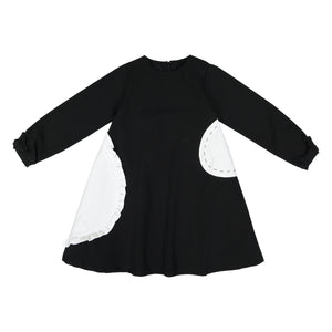 AVA Circle Patch Swing Dress - black/white - FINAL SALE