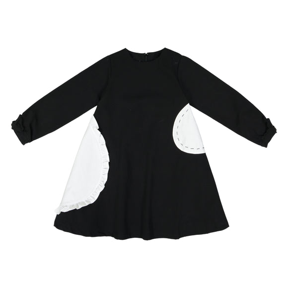 AVA Circle Patch Swing Dress - black/white - FINAL SALE