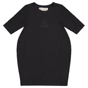 SOLID basic bubble dress - BLACK - FINAL SALE