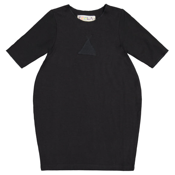 SOLID basic bubble dress - BLACK - FINAL SALE