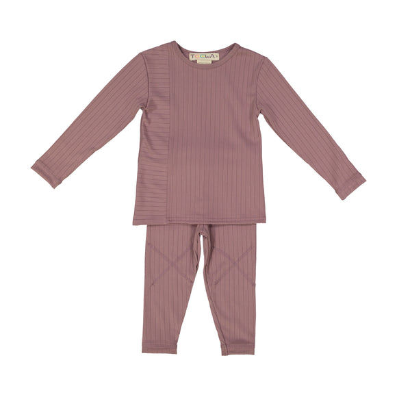 RIB 2 Piece Loungeware - Mauve -FINAL SALE