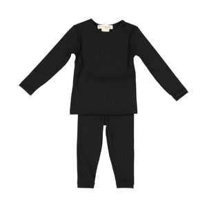 RIB 2 Piece Loungeware - Black - FINAL SALE