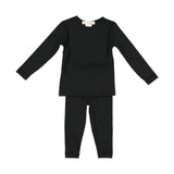 RIB 2 Piece Loungeware - Black - FINAL SALE