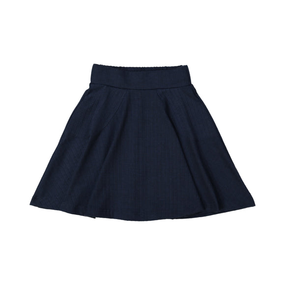 RIB Circle Skirt Navy Blue - FINAL SALE