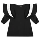 SLIGHTLY DAMAGED: Triple Ruffle Sleeve Dress - black