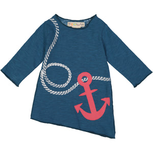 Angled Anchor Blue Tee