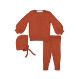 BABY Cable Knit Set - PUMPKIN - FINAL SALE