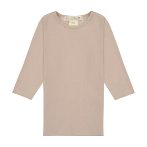 RIB Basic Girl Tshirt- POWDER DUST