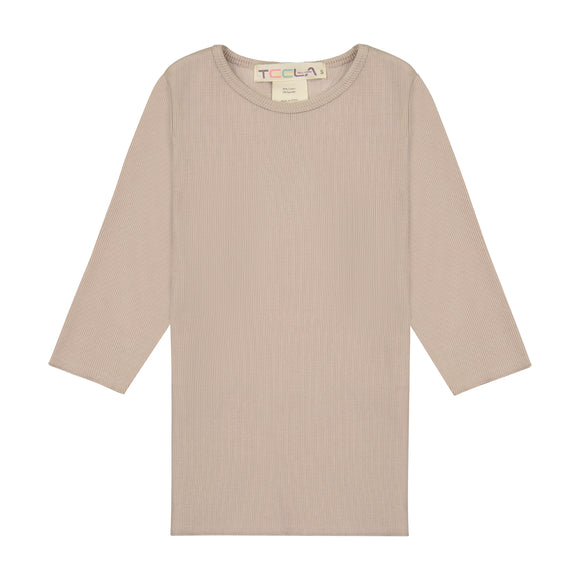 RIB Basic Girl Tshirt- POWDER DUST
