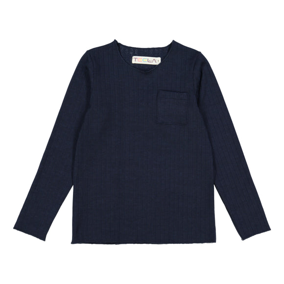 RIB Basic BOY Tshirt Navy Blue - FINAL SALE