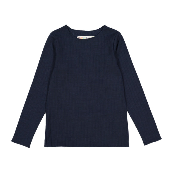 RIB Basic GIRL Tshirt Navy Blue - FINAL SALE