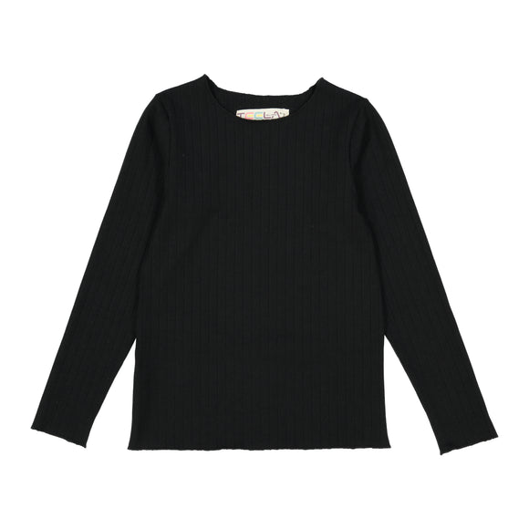 RIB Basic GIRL Tshirt Black - FINAL SALE