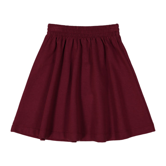 BASIC KNIT SKIRT - burgundy