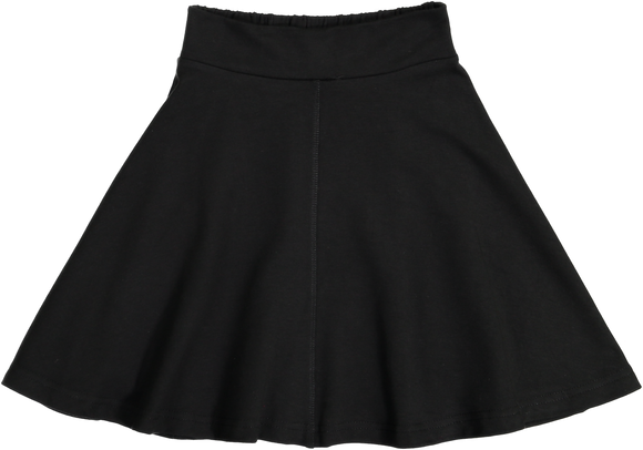 Basic Knit Circle Skirt - Black