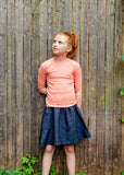 RIB Basic GIRL Tshirt - Peach - FINAL SALE
