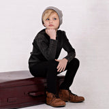Rib Patch Shirt B - BLACK