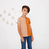 Rib Stripe Boy's Top - cinnamon